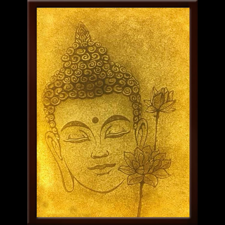 Tranh xơ dừa chân dung Phật Thích Ca