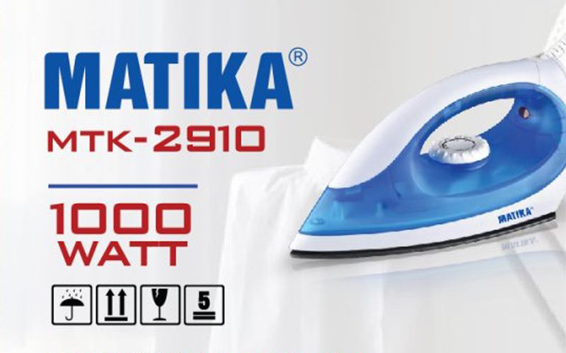 Bàn là điện Matika MTK-2910 thiết kế đẹp mắt công suất 1000W